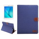 For Tab S2 8.0/T715 Dark Blue Denim Flip Leather Case with Holder, Card Slots & Wallet