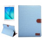For Tab S2 8.0/T715 Blue Denim Flip Leather Case with Holder, Card Slots & Wallet