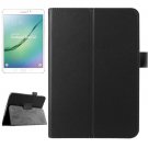 For Tab S2 8.0/T715 Black Litchi Smart Cover Leather Case with 2 Folding Holder