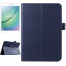 For Tab S2 8.0/T715 Dark Blue Litchi Smart Cover Leather Case with 2 Folding Holder