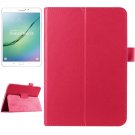 For Tab S2 8.0/T715 Magenta Litchi Smart Cover Leather Case with 2 Folding Holder