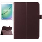 For Tab S2 8.0/T715 Brown Litchi Smart Cover Leather Case with 2 Folding Holder
