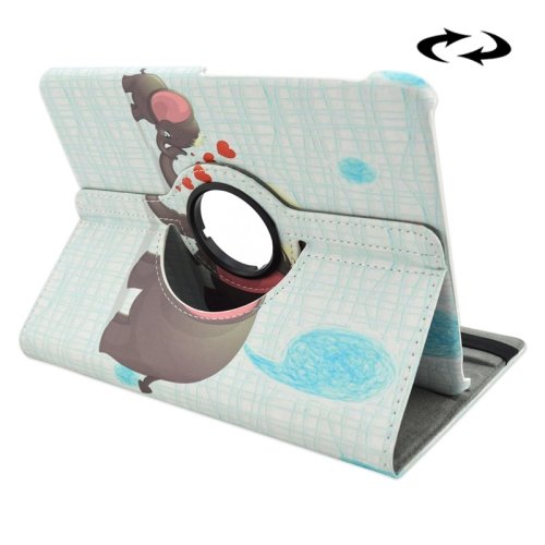 For Tab S2 8.0/T715 Elephants Pattern Leather Case with 360&Acirc;&deg; Rotation Holder