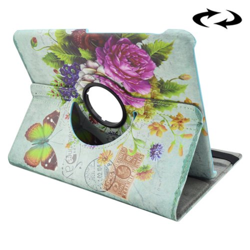 For Tab S2 8.0/T715 Flower Pattern Leather Case with 360&Acirc;&deg; Rotation Holder