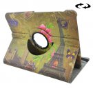 For Tab S2 8.0/T715 Eiffel Tower Pattern Leather Case with 360° Rotation Holder