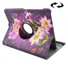 For Tab S2 8.0/T715 Water Lilies Pattern Leather Case with 360° Rotation Holder