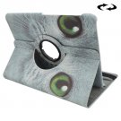 For Tab S2 8.0/T715 White Cat Pattern Leather Case with 360° Rotation Holder