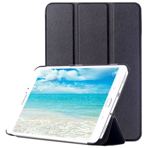For Tab S2 8.0/T715 Black Custer Flip Leather Case with 3-folding Holder