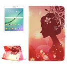 For Tab S2 8.0/T715 Fashion Girl Pattern Diamond Flip Leather Case with Holder