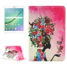 For Tab S2 8.0/T715 Flower Girl Pattern Diamond Flip Leather Case with Holder