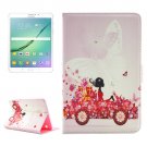 For Tab S2 8.0/T715 Girl in Car Pattern Diamond Flip Leather Case with Holder