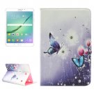 For Tab S2 8.0/T715 Butterfly Pattern Diamond Flip Leather Case with Holder