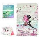 For Tab S2 8.0/T715 Butterfly Fairy Pattern Diamond Flip Leather Case with Holder