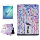 For Tab S2 8.0/T715 Drawing PC + PU Leather Case with Holder & Card Slots