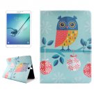 For Tab S2 8.0/T715 Owl Drawing PC + PU Leather Case with Holder & Card Slots