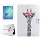 For Tab S2 8.0/T715 Giraffe Head PC + PU Leather Case with Holder & Card Slots