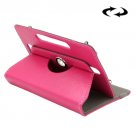 For Tab S2 8.0/T715 ENKAY Magenta Crazy Horse Leather Case with Rotating Holder