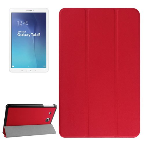 For Tab E 9.6 Red Karst Texture Flip Leather Case with 3-folding Holder