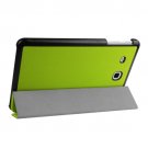 For Tab E 9.6 Green 3-floding Custer Texture Leather Case with Holder