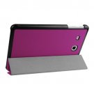 For Tab E 9.6 Purple 3-floding Custer Texture Leather Case with Holder