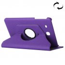 For Tab E 9.6 Purple Cloth Texture Leather Case with Rotating Holder & Card Slots