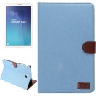 For Tab E 9.6 Blue Denim Texture Leather Case with Wallet, Card Slots & Holder