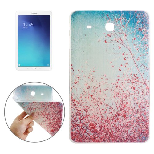 For Tab E 9.6 Red Flower Tree Pattern TPU Protective Case