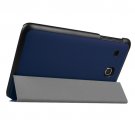 For Tab E 9.6 Dark Blue Custer Texture Flip Solid Color Leather Case with 3-folding Holder