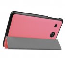 For Tab E 9.6 Pink Custer Texture Flip Solid Color Leather Case with 3-folding Holder