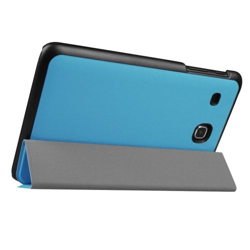 For Tab E 9.6 Blue Custer Texture Flip Solid Color Leather Case with 3-folding Holder