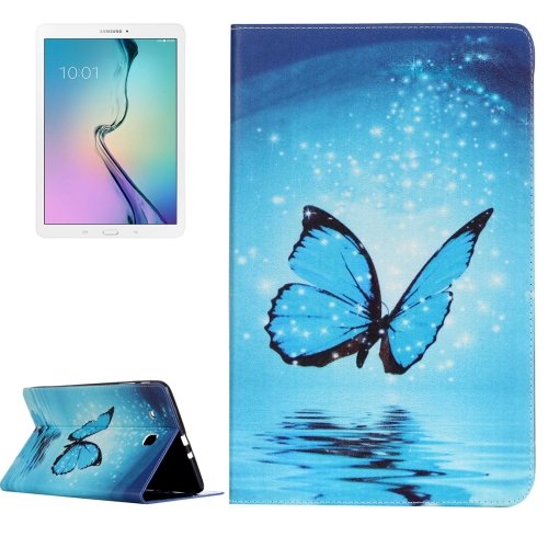 For Galaxy Tab E 9.6 Butterfly Pattern Flip Leather Case with Holder