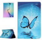 For Galaxy Tab E 9.6 Butterfly Pattern Flip Leather Case with Holder