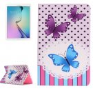 For Galaxy Tab E 9.6 Butterflies Pattern Flip Leather Case with Holder