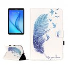 For Galaxy Tab E 9.6 Feather Pattern Flip Leather Case with Holder, Card Slots & Wallet