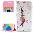 For Galaxy A5(2016) Girl 3 Diamond Leather Case with Holder, Card Slots & Wallet
