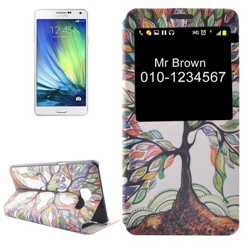 For Galaxy A5(2016) Life Tree Flip Leather Case with Call Display ID & Holder