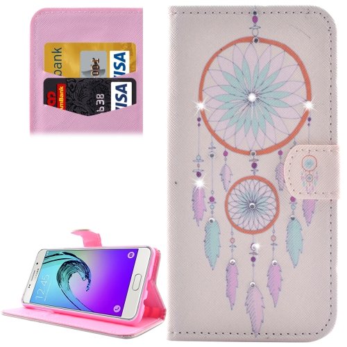 For Galaxy A5(2016) Fresh Windbell Pattern Leather Case with Holder, Card Slots & Wallet
