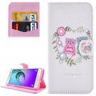 For Galaxy A5(2016) Owl Couples Pattern Leather Case with Holder, Card Slots & Wallet