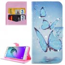 For Galaxy A5(2016) Butterflies Pattern Leather Case with Holder, Card Slots & Wallet
