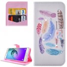 For Galaxy A5(2016) Feathers Pattern Leather Case with Holder, Card Slots & Wallet
