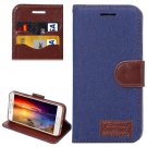 For Galaxy A5(2016) Dark Blue Jeans Horizontal Flip Leather Case with Holder & Card Slots