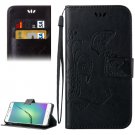For Galaxy A5(2016) Black Crazy Horse Printing Leather Case with Holder, Card Slots & Wallet