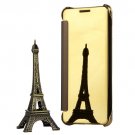 For Galaxy A5(2016) Gold Plating Mirror Flip Leather Case with Sleep/Wake-up Function
