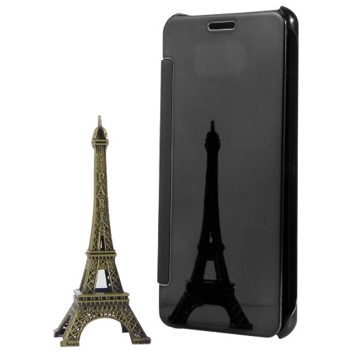 For Galaxy A5(2016) Black Plating Mirror Flip Leather Case with Sleep/Wake-up Function