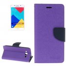 For Galaxy A5(2016) Purple Cross Magnetic Leather Case with Holder, Card Slots & Wallet