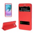 For Galaxy A5(2016) Red Oracle TPU + PU Leather Case with Caller ID Window & Holder