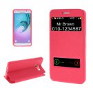 For Galaxy A5(2016) Magenta Oracle TPU + PU Leather Case with Caller ID Window & Holder