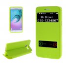 For Galaxy A5(2016) Green Oracle TPU + PU Leather Case with Caller ID Window & Holder