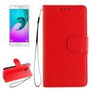 For Galaxy A5(2016) Red Litchi Leather Case with Holder, Card Slots, Wallet & Photo frame