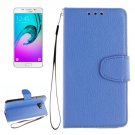 For Galaxy A5(2016) Blue Litchi Leather Case with Holder, Card Slots, Wallet & Photo frame